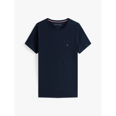 Image de Tommy Hilfiger CORE Stretch SLIM NECK TEE Tshirt basique, Homme, Taille: XS, Desert sky