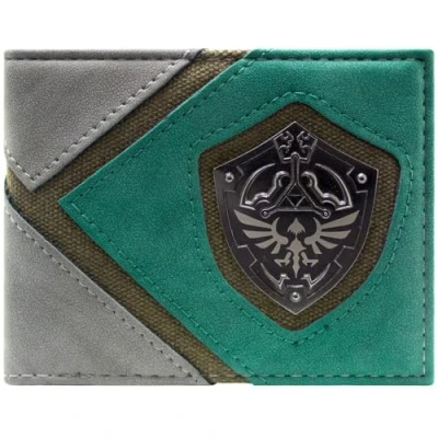 Image de Zelda Twilight Princess Link Position du Bouclier Hylian Portefeuille/Bi Volet ID &amp; Porte Carte, Vert