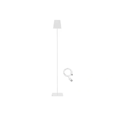 Image de beper P201UTP404 Lampadaire XL réglable en hauteur, lampe de bureau 2,5W, câble USB rechargeable type C, 3 abat jours, Blanc