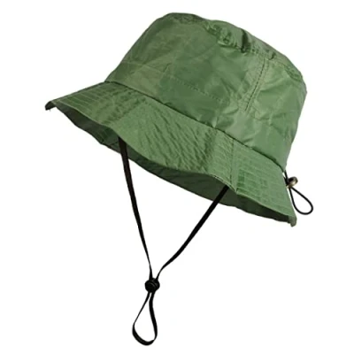 Image de TOUTACOO, Bob de Pluie, Chapeau Pluie Ajustable Aspect Nylon avec Jugulaire Amovible (23 Vert Jugulaire, M L)