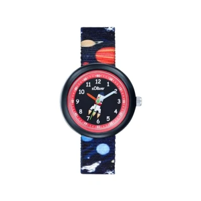 Image de s.Oliver Montre à Quartz analogique pour Enfants, avec Bracelet en Nylon, argentée, étanche, livrée dans Un Coffret Cadeau, 2038608