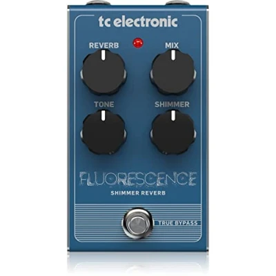 Image de TC Electronic FLUORESCENCE SHIMMER Reverb Pédale d&#039;effets de Étincelante avec Interface Commande Intuitive à 4 Potentiomètres pour des sons Modernes et Éthérés