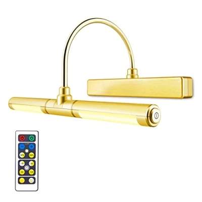 Image de HONWELL lampe Murale à Télécommande, tête d’éclairage rotative de 13 pouces avec 3 modes d’éclairage, d’affichage gradation minuterie pour le cadre peinture