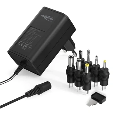 Image de ANSMANN Chargeur universel APS 300 pour petits appareils électroniques (téléphone sans fil, appareil de mesure, etc.) &amp; 7 connecteurs d&#039;une capacité max 600 mA