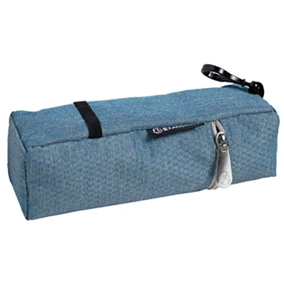 Image de EXACOMPTA Réf. 52790E Carton de 6 Trousses Pot à Crayons Bee Blue en Polyester Motif nid d&#039;abeilles Transformable avec Pince Clip Couleurs Bleu Clair et Marine