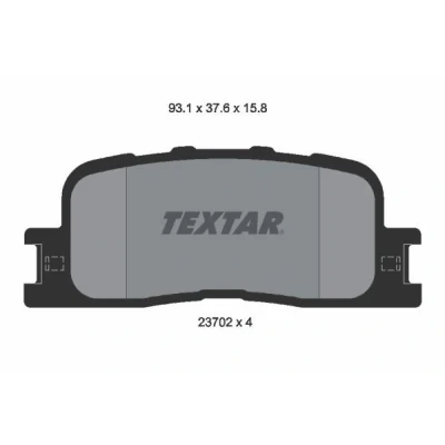 Image de TEXTAR 2370201 Jeu de plaquettes frein non préparé pour indicateur d&#039;usure TOYOTA: Highlander I