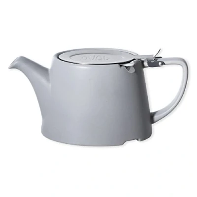 Image de London Pottery 43240 Théière ovale avec infuseur pour thé en vrac Grès Gris satiné 3 tasses