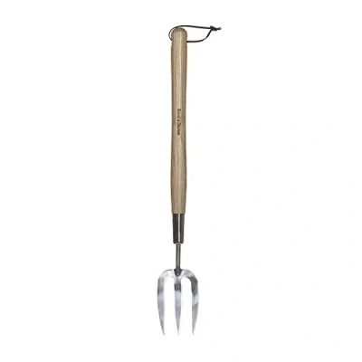 Image de Kent &amp; Stowe longue Fourche de jardin à main fleurs en acier inox, fourchette long manche frêne, longueur : 58,5 cm