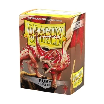 Image de Dragon Shield ART11037 Matte Standard Size Sleeves 100pk Ruby, Multicoloured