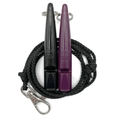 Image de ACME sifflet pour chien n 211,5 avec bande de En lot 2 sifflets bandes Idéal le rappel Fort et longue portée (noir + violet)