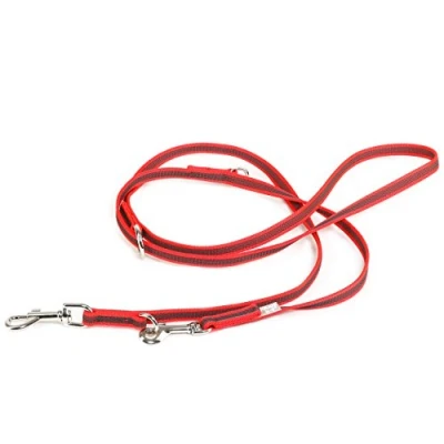 Image de Julius K9 218GM R DP Laisse antidérapante Color &amp; Gray, réglable, 14 mm x 2,2 m, Rouge Gris