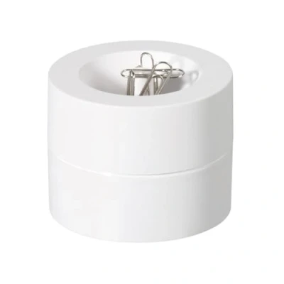 Image de MAUL distributeur de trombones MAULpro Ø7,3x6cm Organiseur bureau pour Rangement avec aimant le 15 inclus Boite trombone élégant Blanc
