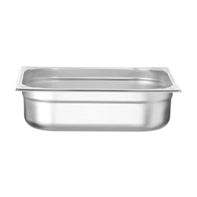 Image de HENDI Bac Gastronorme, GN 2/3, résistance thermique 40 C à 300 C, utilisable dans des fours convection, réfrigérateurs, bain maries, chafing dishes, 9L, 354x325x(H)100mm, inox