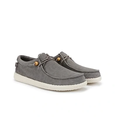 Image de Walk in Pitas Wally Chaussures bateau, Taille: 44, Gris Coton