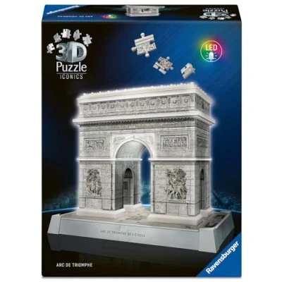 Image de Ravensburger Puzzle 3D Building Arc de Triomphe illuminé A partir 10 Ans 216 pièces numérotées à Assembler sans Colle Accessoires Finition Inclus 12008029