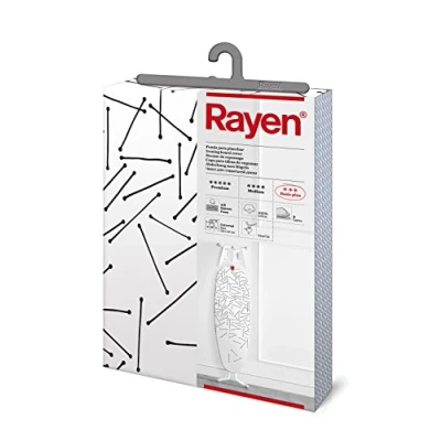 Image de Rayen 6275.05 Housse de repassage Basic Plus, fond blanc avec rayures noires