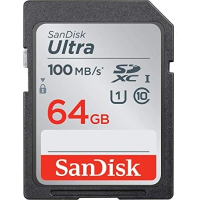 Image de SanDisk Ultra SDXC UHS I Carte mémoire 64 Go 100 Mo/s, C10, U1, Full HD, SDSDUNR 064G GN6IN