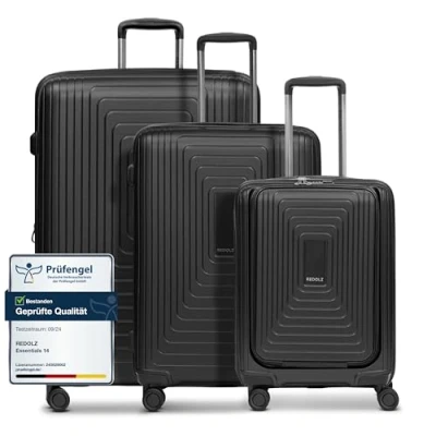 Image de REDOLZ Essentials 14 valises rigides Set de 3 pièces S 55 cm Compartiment pour Ordinateur Portable + M 66 L 77 pli Extensible Ultra léger 4 Rouleaux &amp; TSA