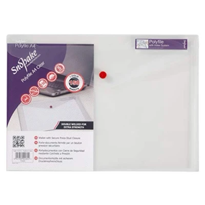 Image de Snopake Range document avec bouton pression et intercalaire, format A4 Classic Clear