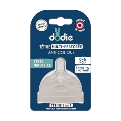 Image de Dodie Tétine Multi Perforée Anti Colique Débit 2 Moyen +0