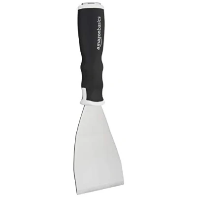 Image de Amazon Basics Grattoir solide à lame courbée, prise souple avec emplacement pour tige de rallonge et embout frappe, 7.62 cm