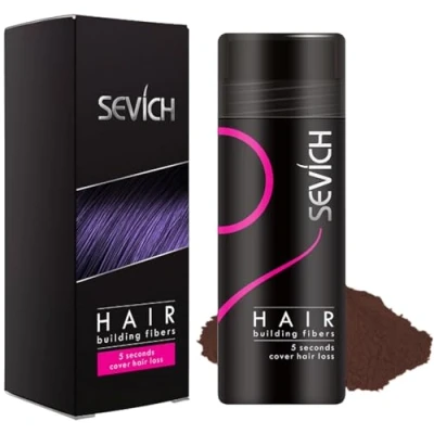 Image de Fibre Capillaire Châtain Rouge 25g Cache Instantanément le Perte de Cheveux Microfibre Coton 100% Naturel Poudre Hommes et Femmes