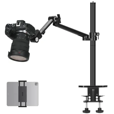 Image de TARION Support de Table pour Appareil Photo: Photo Bureau avec Bras Articulé Camera DSLR Flexible Anneau Lumineux, Microphone, Photographie, Vidéo, Titanrig(Lite Z)