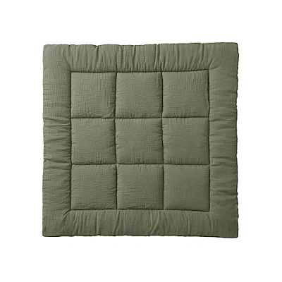 Image de VERTBAUDET Tapis de Sol/Fond Parc bi matière uni Olive 100X100
