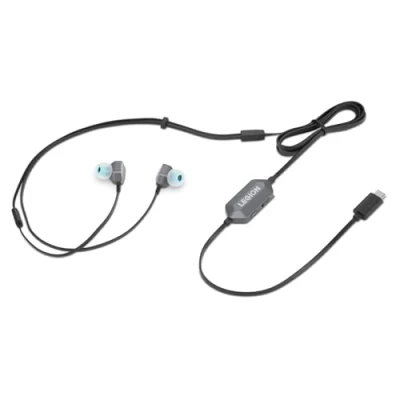 Image de Lenovo Legion RGB Gaming Écouteurs Intra Auriculaires avec Son Surround USB C E510 7.1, Audio Haute résolution, contrôleur intégré lumières RVB Compatible PC, Tablette, téléphone