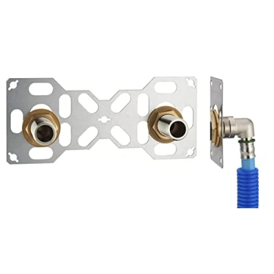Image de Platine sortie de Cloison double PER à Sertir Ø12 pour douche/baignoire FIXSYSTEM