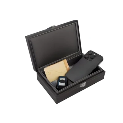 Image de Recalma Boîte Anti RFID Clé Voiture, Keyless Go a Clefs Securisee Exterieur, Protection de Sécurité Télécommande Contre piratage á Distance, 21 x 12 6 cm, Noir