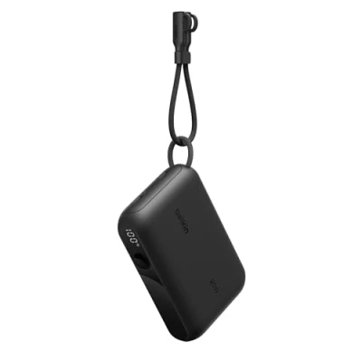 Image de Belkin Batterie Externe 10000mah, Power Bank Charge Rapide avec 2 Ports USB C (Chargeur Portable, écran, 20 W, pour l&#039;iPhone 16 et 15, Samsung Galaxy S25 S24, Pixel 9, iPad, etc., Noir)