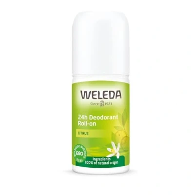 Image de WELEDA Déodorant roll on 24H Citrus Formule 100% d&#039;origine naturelle Protection déodorante efficace pendant NATRUE Vegan 50 ml