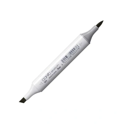 Image de COPIC Sketch W 9, Warm Gray No. Twin Marker avec une pointe moyenne et pinceau