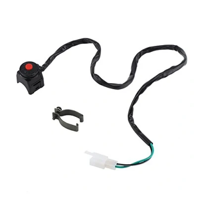 Image de Interrupteur de Guidon Moto, Keenso 7/8 &quot;Commutateur Démarrage Moteur Commutateur Commande Phare ON/OFF 22mm Voyant d&#039;Avertissement
