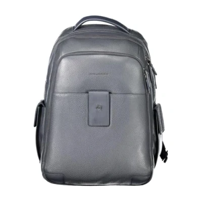 Image de PIQUADRO Ili Sac à dos en cuir avec poches extérieures, bleu, M, Professionnel