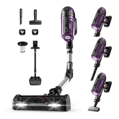 Image de Rowenta X Force Flex 12.60 Allergie Aspirateur Balai sans Fil Multifonction, Ultra performant, Polyvalent, Puissant avec 150 AW, Autonomie allant jusqu&#039;à 45 Minutes, Violet/Alu RH98A0WO