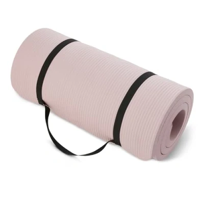 Image de Amazon Basics Tapis de yoga extra épais 2.5 cm avec sangle transport, Rose