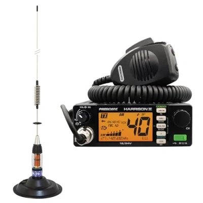 Image de Kit Radio CB Président Harrison II ASC + Antenne PNI ML70, Longueur 70cm, 26 30MHz, 200W