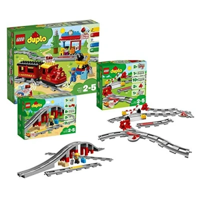 Image de LEGO Duplo Set: 10874 Le Train à Vapeur + 10872 Les Rails et Pont du 10882