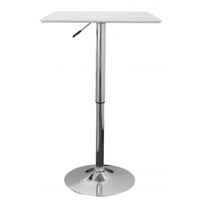Image de KADIMA Design Table de Bar Dublin bistrot 60 x cm Look Cuir Blanc