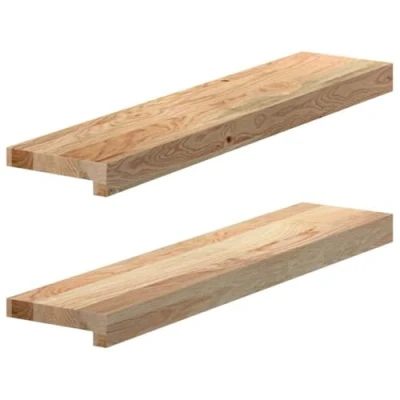 Image de vidaXL Appuis de fenêtre 2 pcs bois chêne massif non traité, rebord fenêtre, appui en chêne,