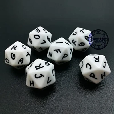 Image de Bescon Alphabet Dice 20 Faces A T Uppercase, Sides Letter Dice, 3pcs per Set
