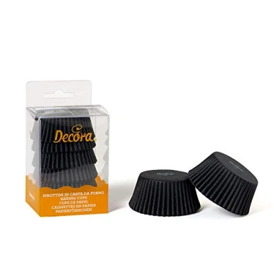 Image de Decora, 0339642 Moules à Muffins Noir, Pratiques pour Cuire, présenter et Offrir des Muffins, Résistent jusqu&#039;à 220 , en Blister Pratique.