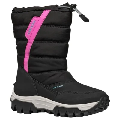 Image de Geox J Himalaya Girl B AB Botte de Neige, Black/Fuchsia, 38 EU