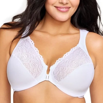 Image de Glamiorise 1245 Soutien Gorge Wonderwire Élégance et Ouverture Devant Femme, Blanc, EU 95H / FR 110H