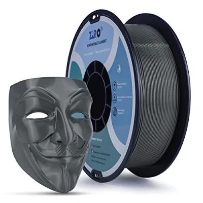 Image de ZIRO Filament de imprimante 3D PLA Basic Color Series 1.75mm 1kg (2.2lbs), Précision Dimensionnelle +/ 0.03mm, Gris foncé