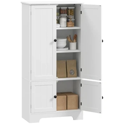 Image de HOMCOM Armoire de Cuisine Buffet Meuble Rangement avec placards et étagères réglables pour Salle à Manger, Salon, 58,2 x 30 123 cm, Blanc