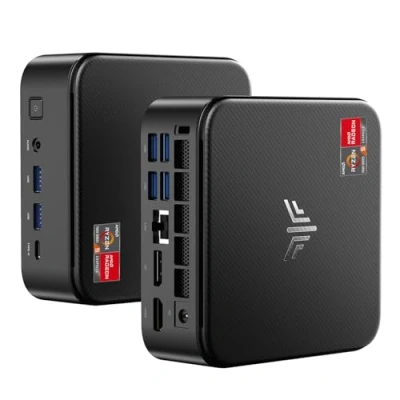 Image de NiPoGi AM16 Mini PC ΑΜD Ryzen 5 Pro 5675U(Max 4.3GHz,6C/12T, Mieux Que 5500U/5560U/5600U),32Go(16+16Go) RAM/512Go SSD,Mini Ordinateur de Bureau Étude,WiFi 6/BT 5.2/4K Triple Display/VESA Supporté