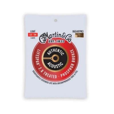 Image de MARTIN Cordes Authentic Treated, pack de 3, Light, 92/8